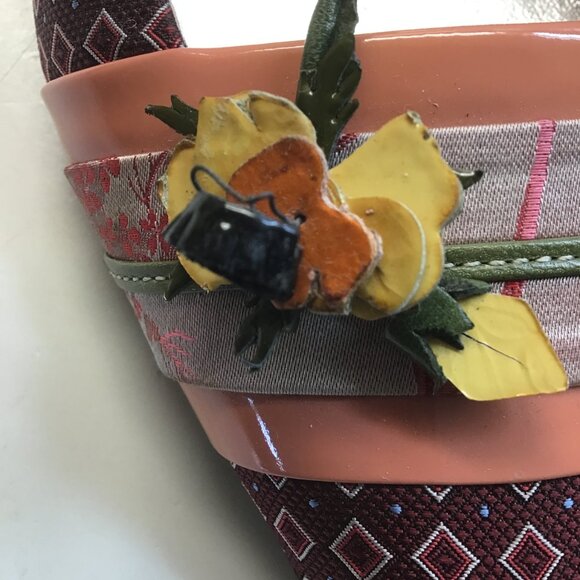 Prada Size 38 Red High Heel with Orange and Yellow Decorated Shoes - Picture 2 of 8